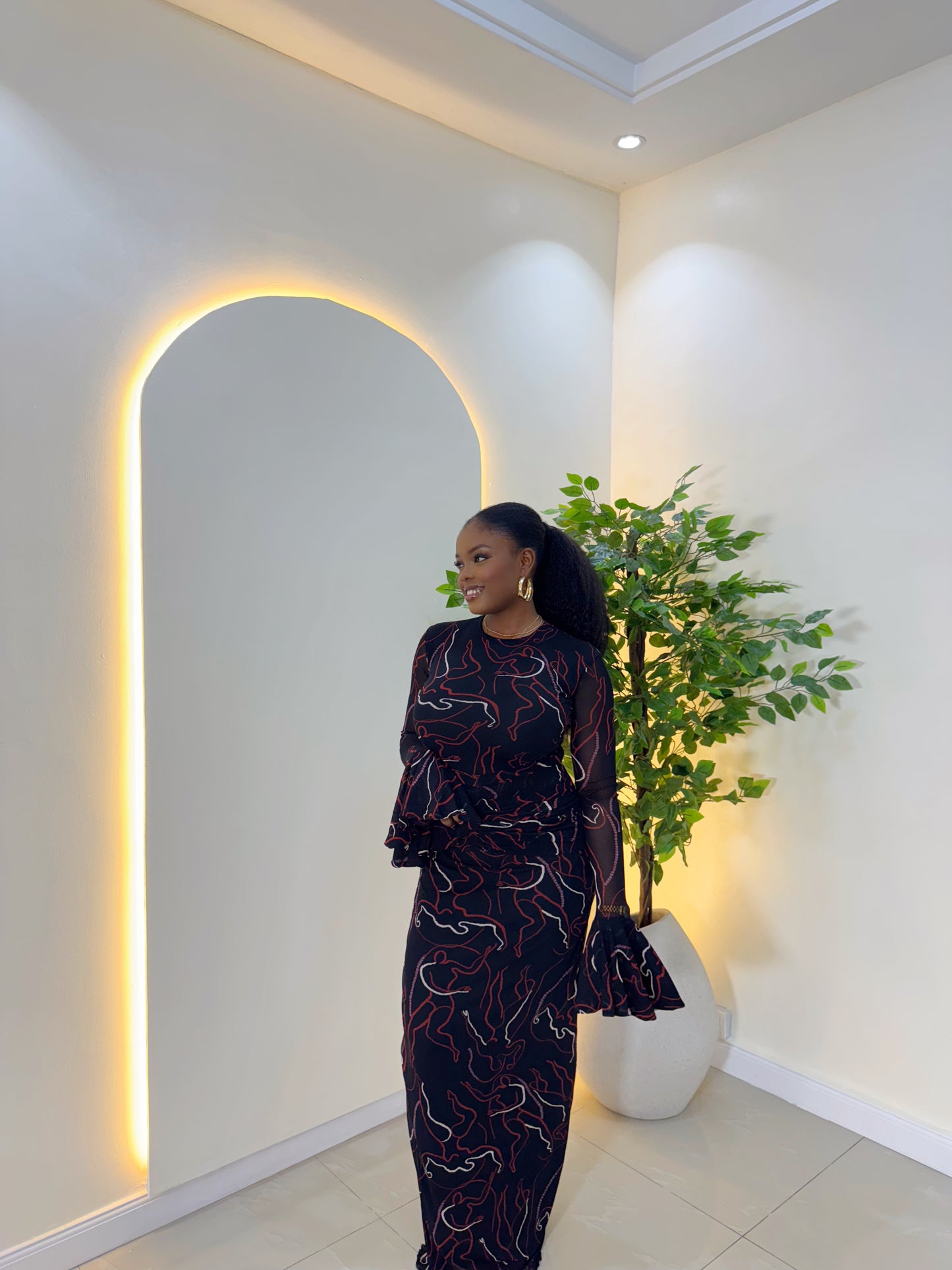 Selene Maxi Mesh Dress