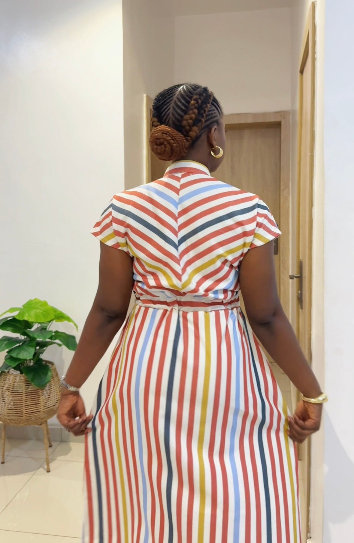 Multicolor Stripe Shirt Dress