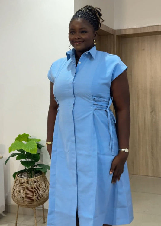 Side Lace Shirt Dress