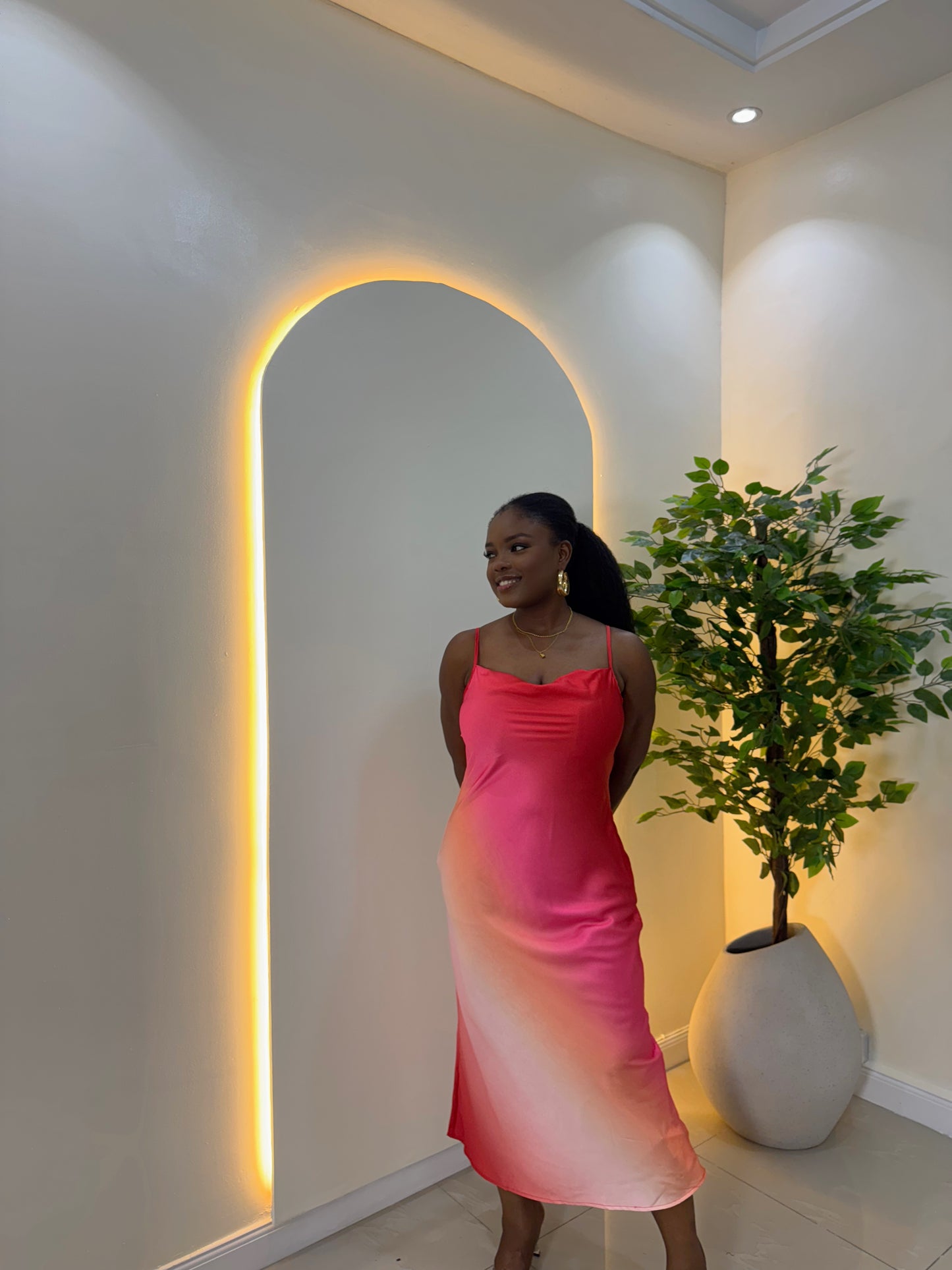 Gradient Slip Dress