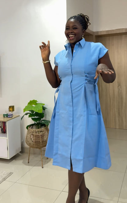 Side Lace Shirt Dress